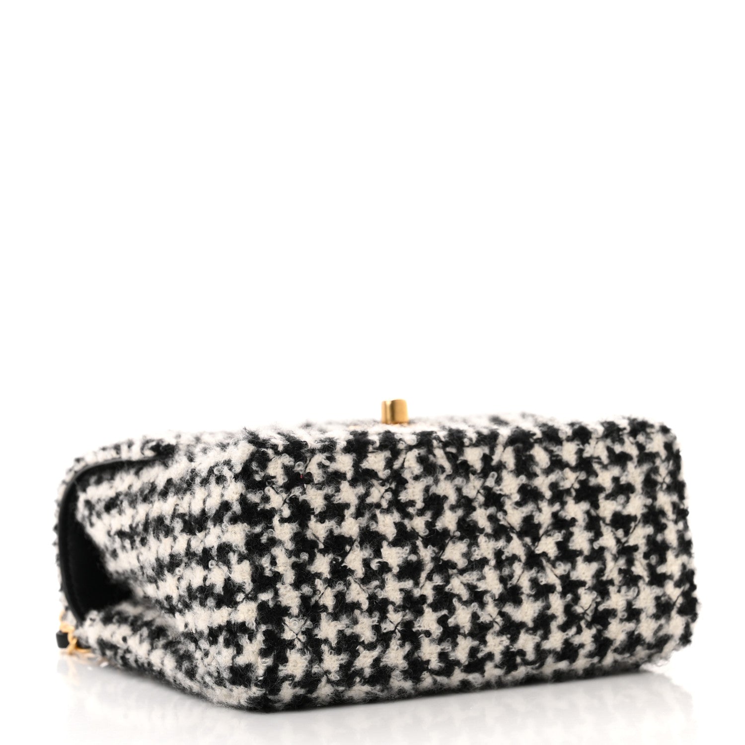 Chanel Tweed Houndstooth Quilted Mini Square Flap White Black 4 of 11