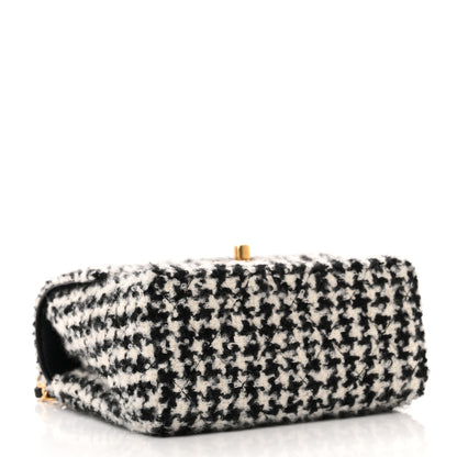Chanel Tweed Houndstooth Quilted Mini Square Flap White Black 4 of 11