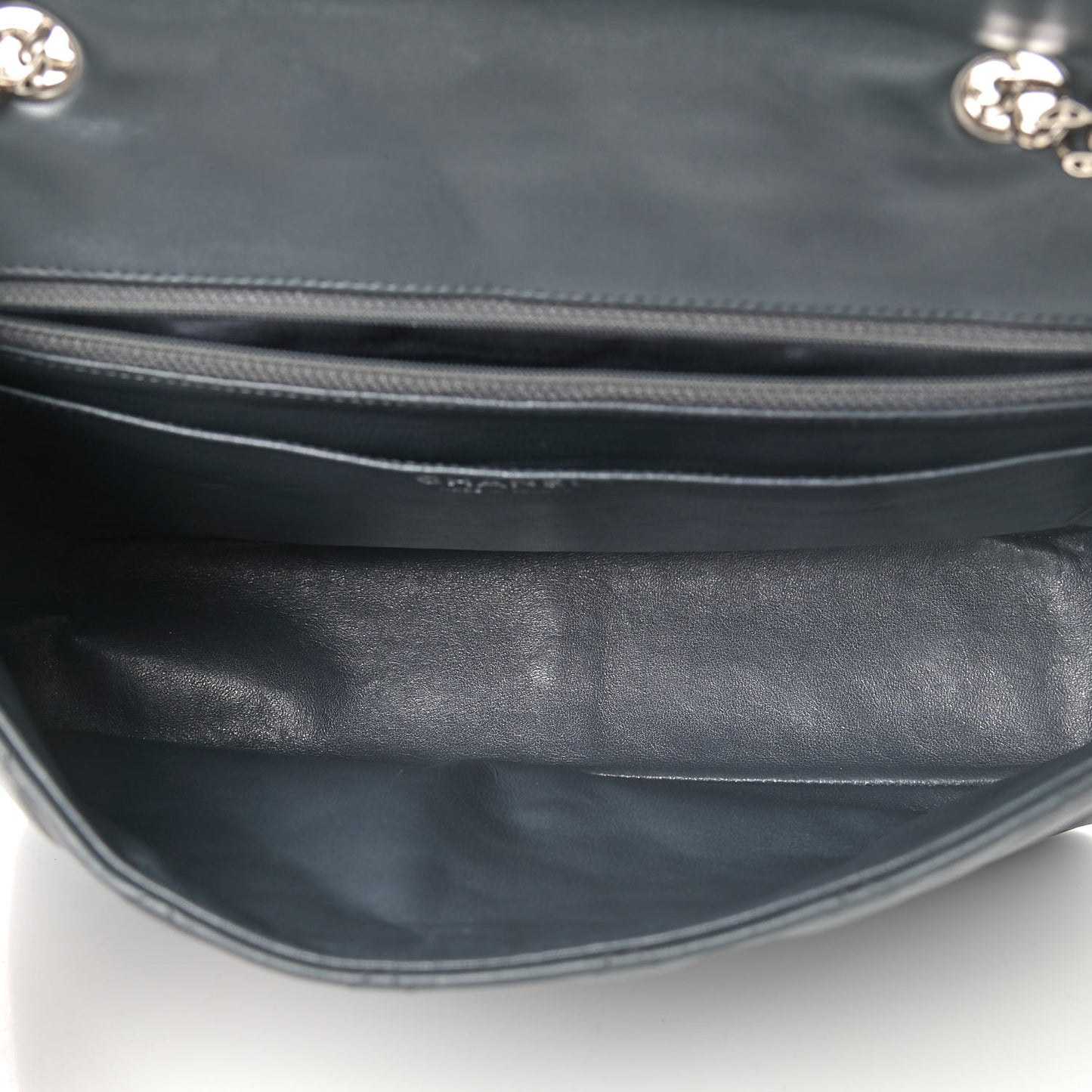 Lambskin Quilted Jumbo Single Flap Bijoux Chain Dark Grey