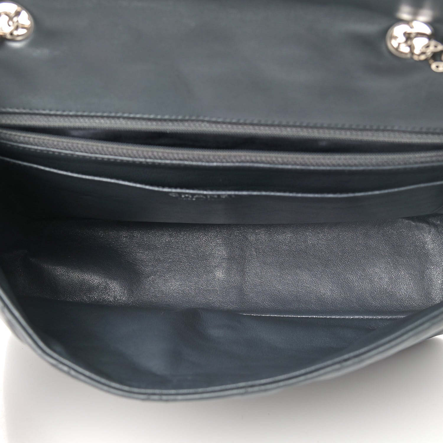 Chanel Lambskin Quilted Jumbo Single Flap Bijoux Chain Dark Grey 4 of 5