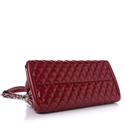 Chanel Patent Quilted Medium Just Mademoiselle Bowling Bag Red 4 of 16