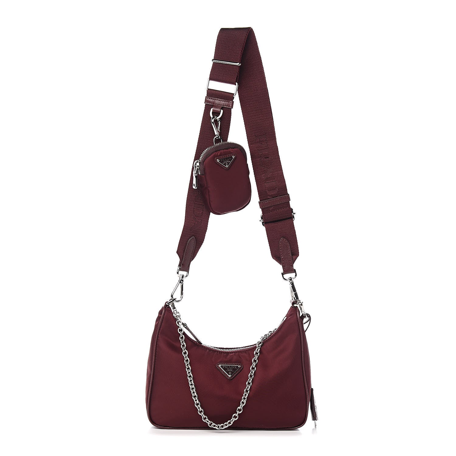 Prada Tessuto Nylon Re-Edition 2005 Shoulder Bag Granato 1 of 11