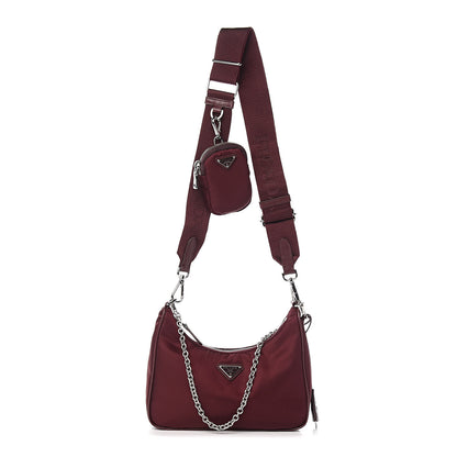 Prada Tessuto Nylon Re-Edition 2005 Shoulder Bag Granato 1 of 11