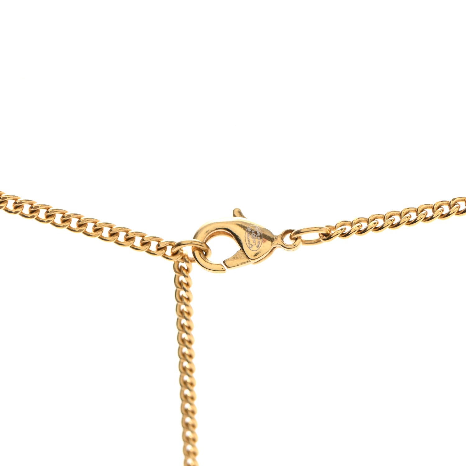 Chanel Pearl Crystal Twisted CC Drop Necklace Gold 4 of 5