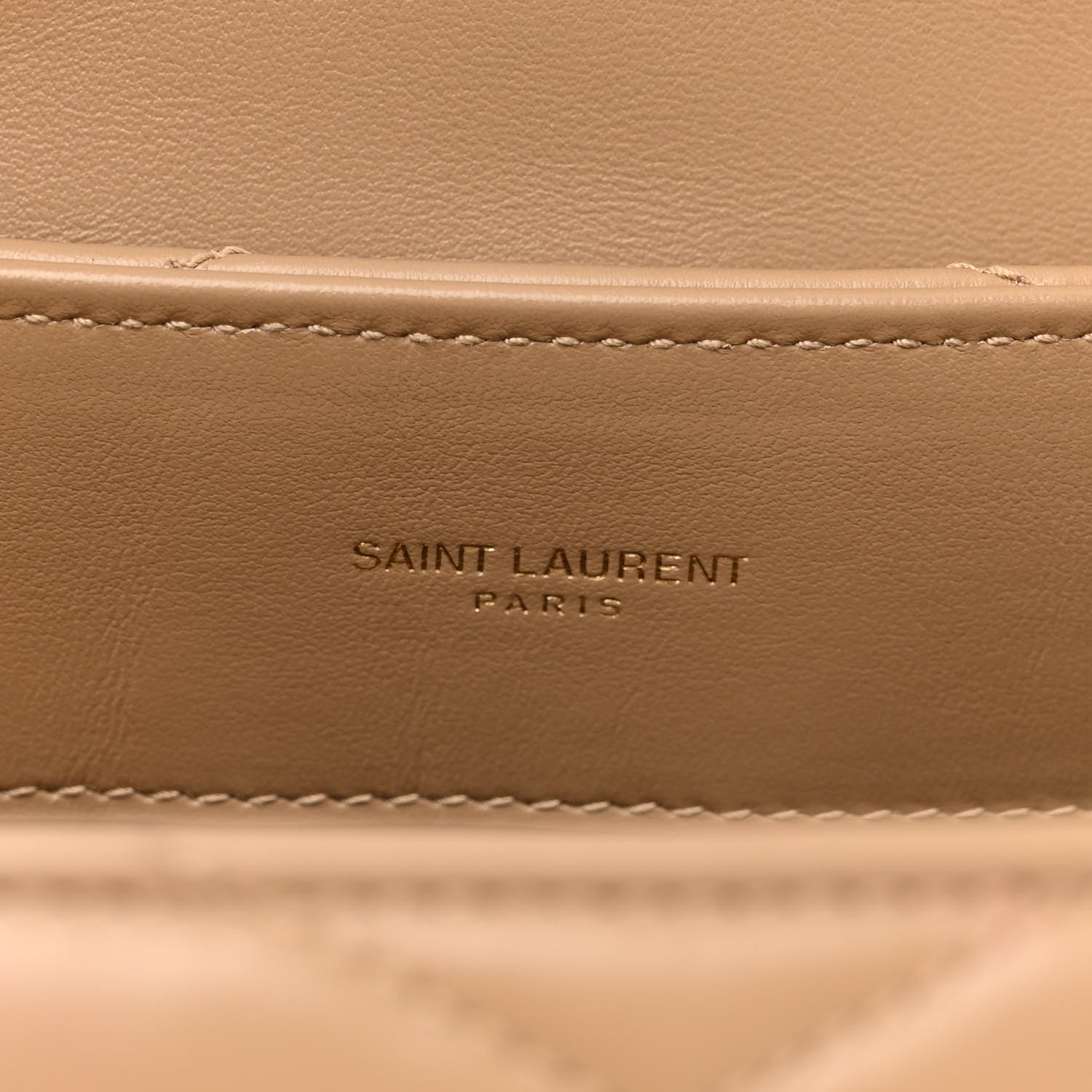 Saint Laurent Calfskin Y Quilted Monogram Medium Loulou Chain Satchel Dark Beige 6 of 10