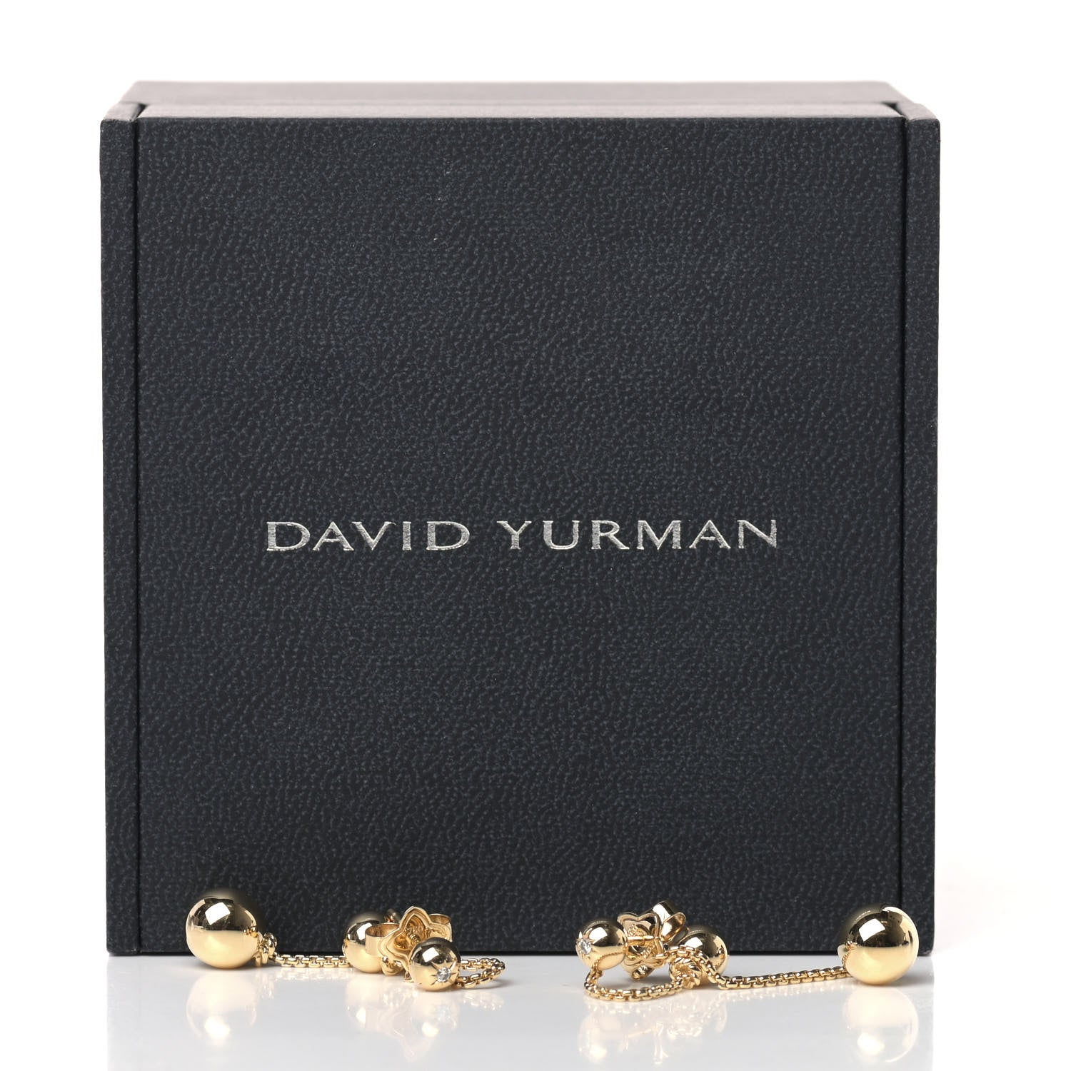 David Yurman 18K Yellow Gold Diamond Solari Chain Drop Earrings 5 of 5