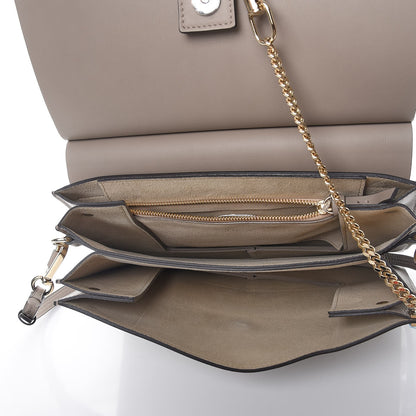 Chloe Calfskin Suede Medium Faye Shoulder Bag Motty Grey 5 of 7