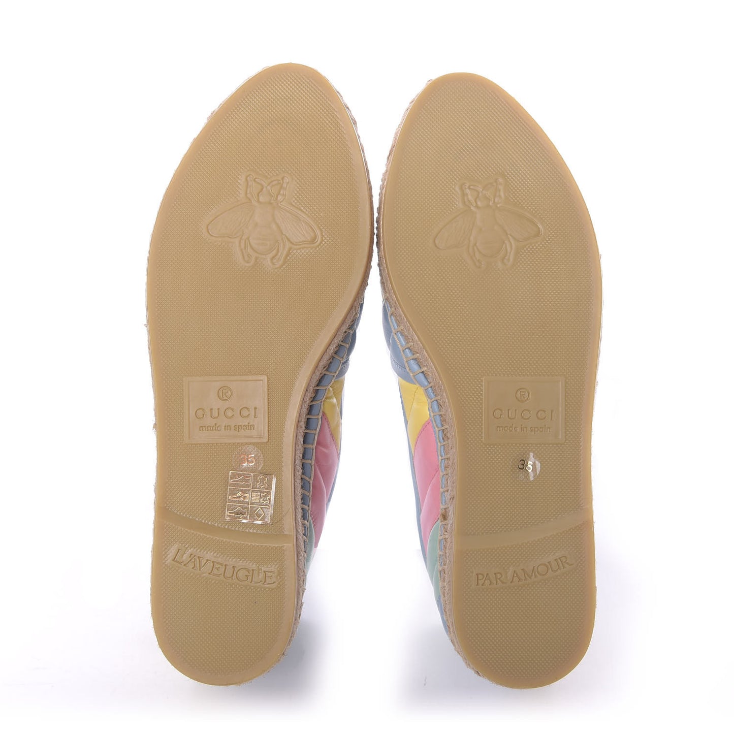Nappa Matelasse Diagonal GG Marmont Espadrilles 36 Multicolor Pastel
