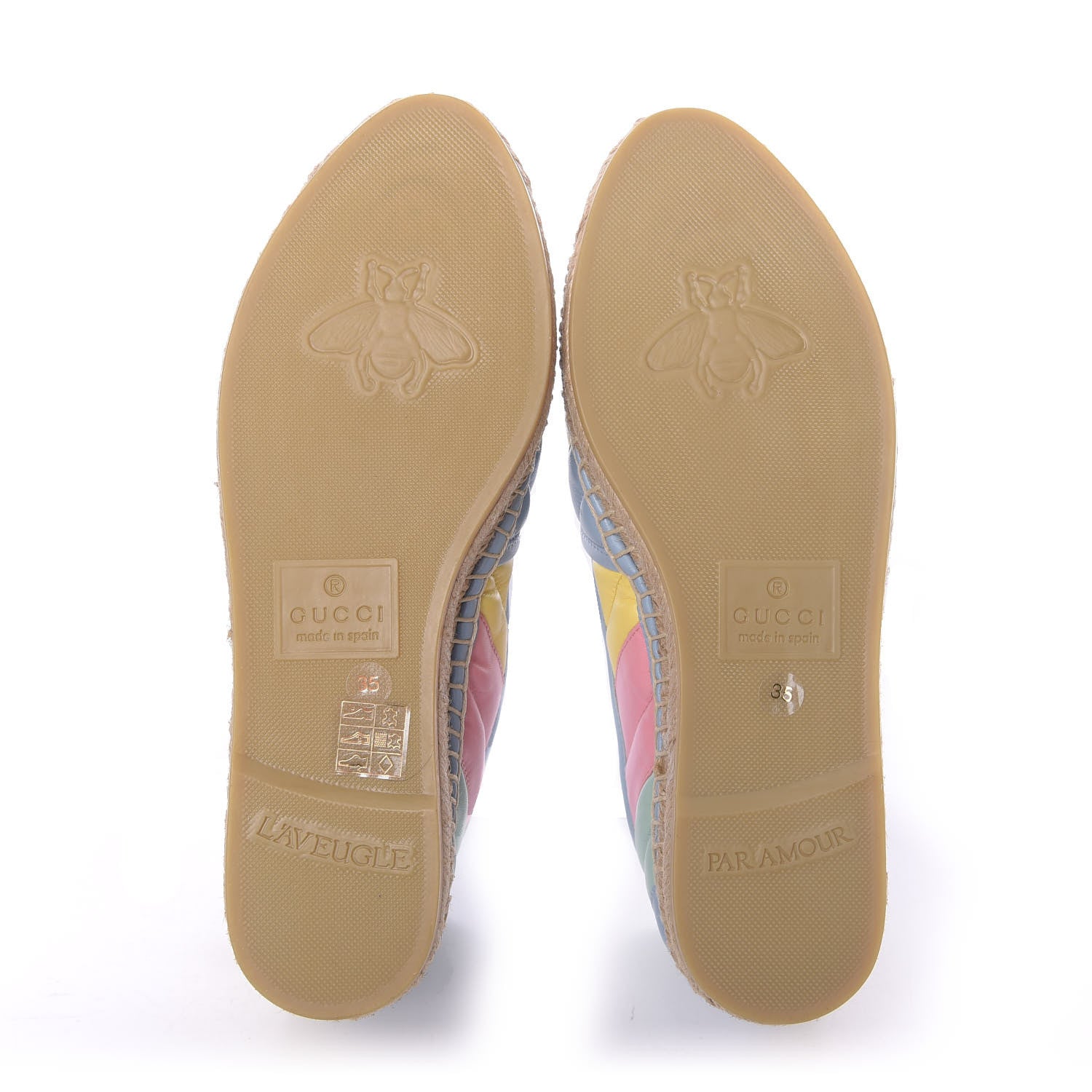 Gucci Nappa Matelasse Diagonal GG Marmont Espadrilles 36 Multicolor Pastel 6 of 11