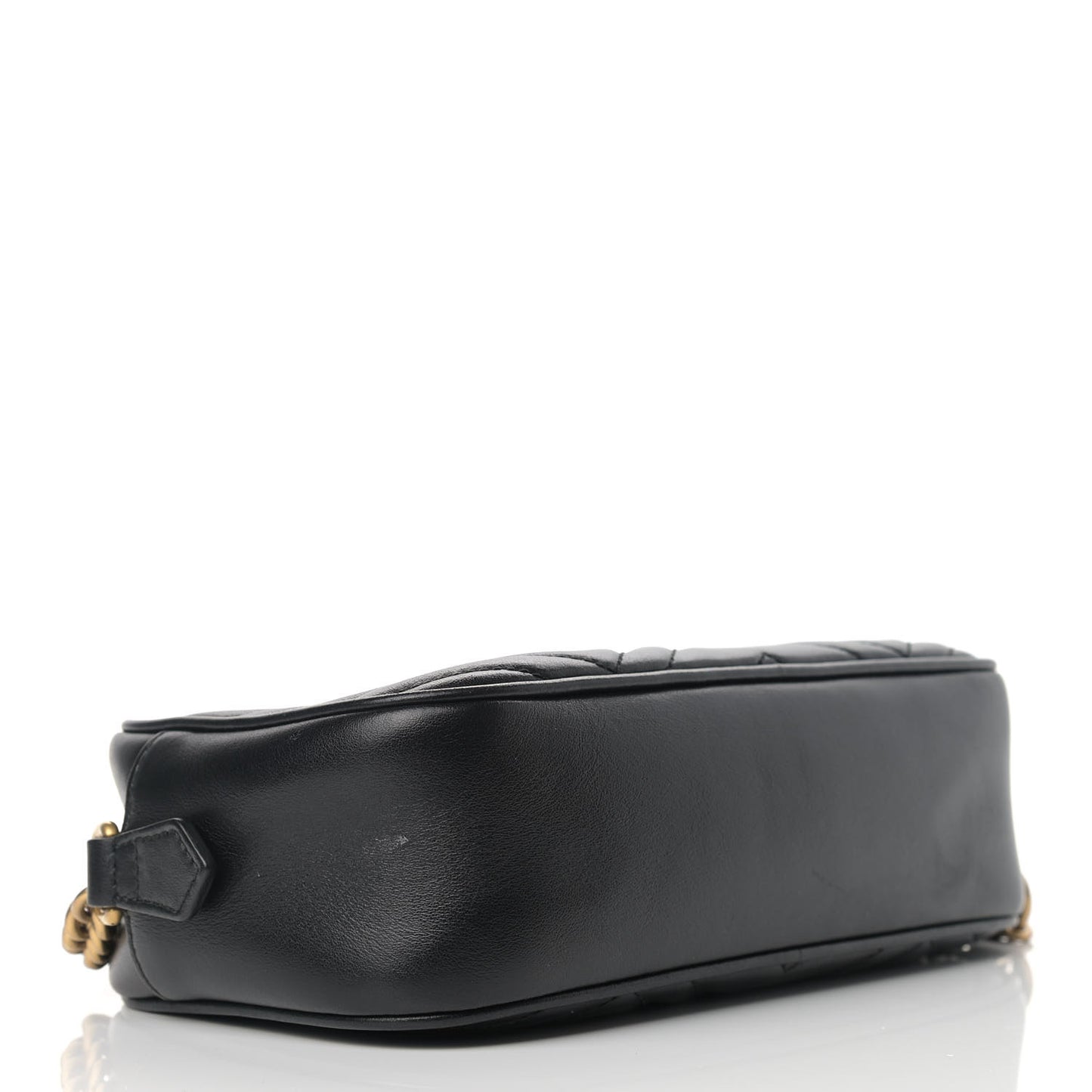 Calfskin Matelasse Small GG Marmont Chain Shoulder Bag Black