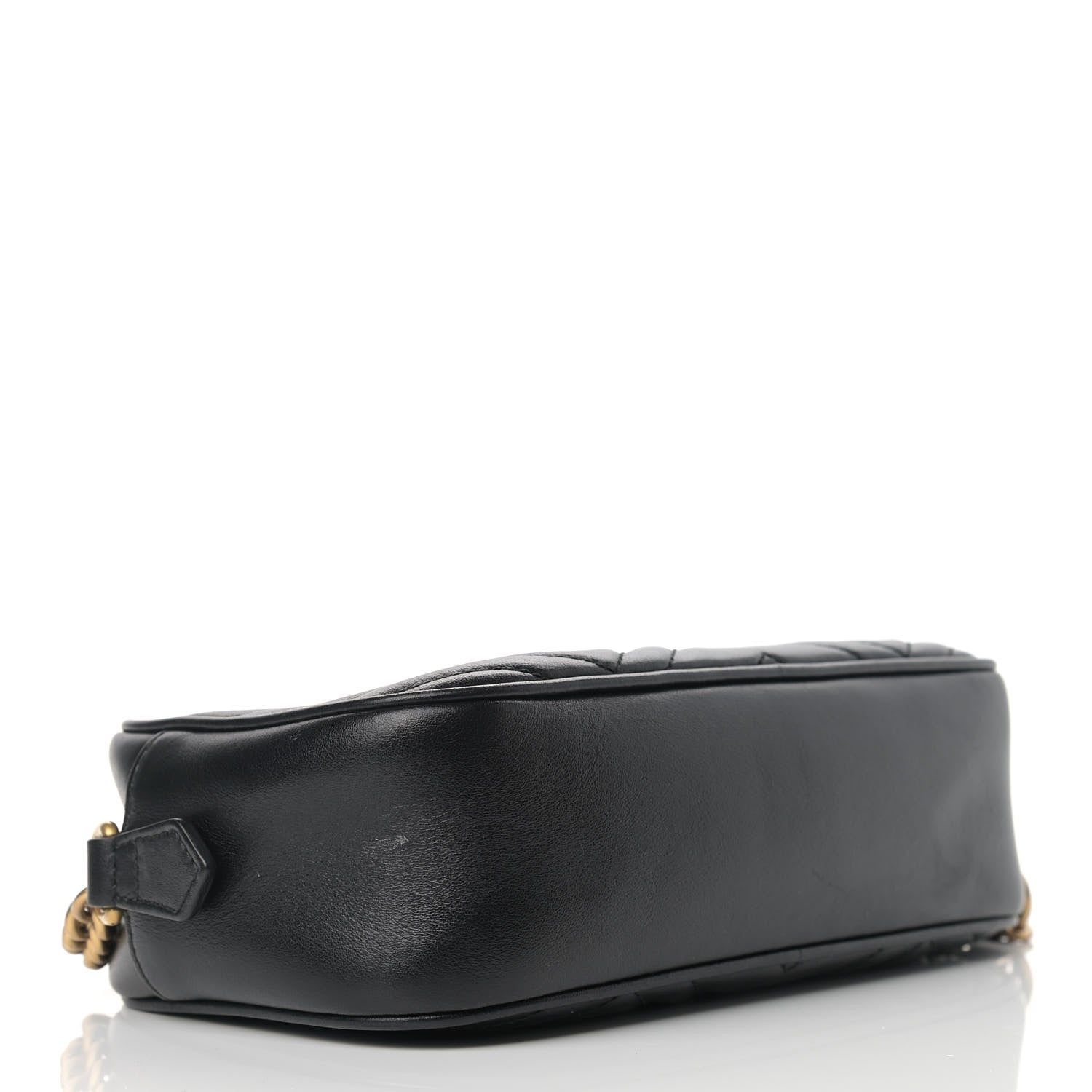 Gucci Calfskin Matelasse Small GG Marmont Chain Shoulder Bag Black 4 of 14