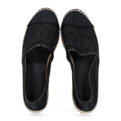 Chanel Mesh Grosgrain CC Espadrilles 40 Black 2 of 9