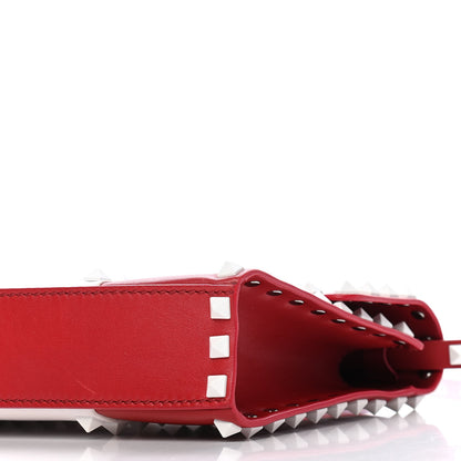 Valentino Garavani Vitello Colorblock Medium Free Rockstud Flip Lock Crossbody Bag Rosso Valentino Optic White 13 of 13