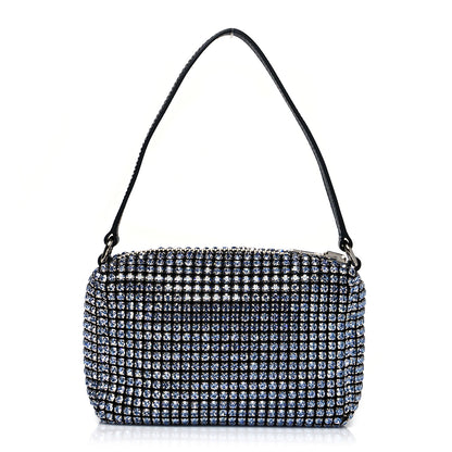 Alexander Wang Mesh Crystal Rhinestone Mini Heiress Pouch Navy 1 of 9