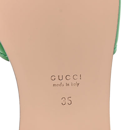 Gucci Cosmos Softy Calfskin Interlocking G Cut Out Slide Sandals 35 New Shamarock 7 of 9