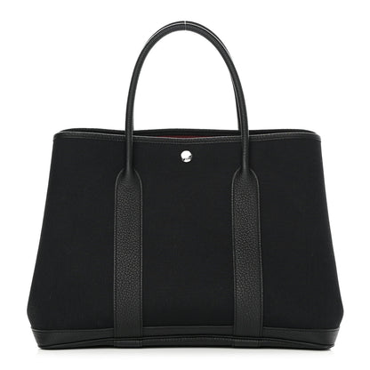 Hermes Toile Militaire Negonda Verso Garden Party Tote 36 MM Black Rouge H 1 of 13