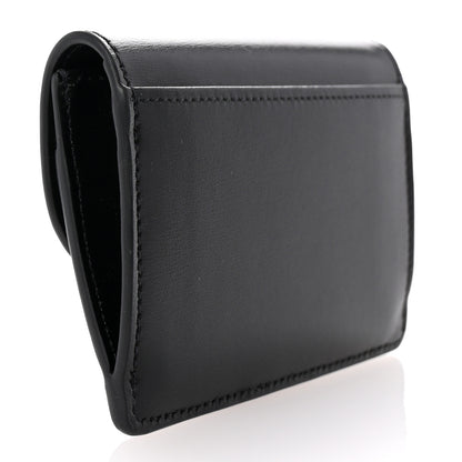 Celine Shiny Calfskin Triomphe Flap Card Holder Black 3 of 7