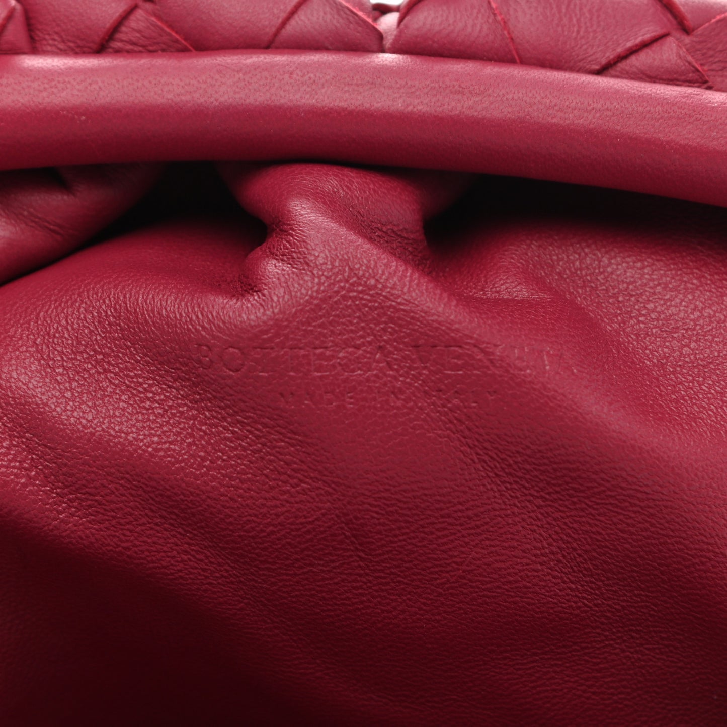 Nappa Maxi Intrecciato The Pouch Oversized Clutch Dark Red