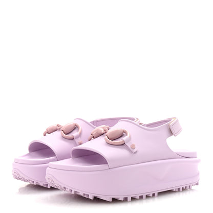 Gucci Soft Rubber Horsebit Touch Womens Strapped Sandals 36 Talc Pink 4 of 9