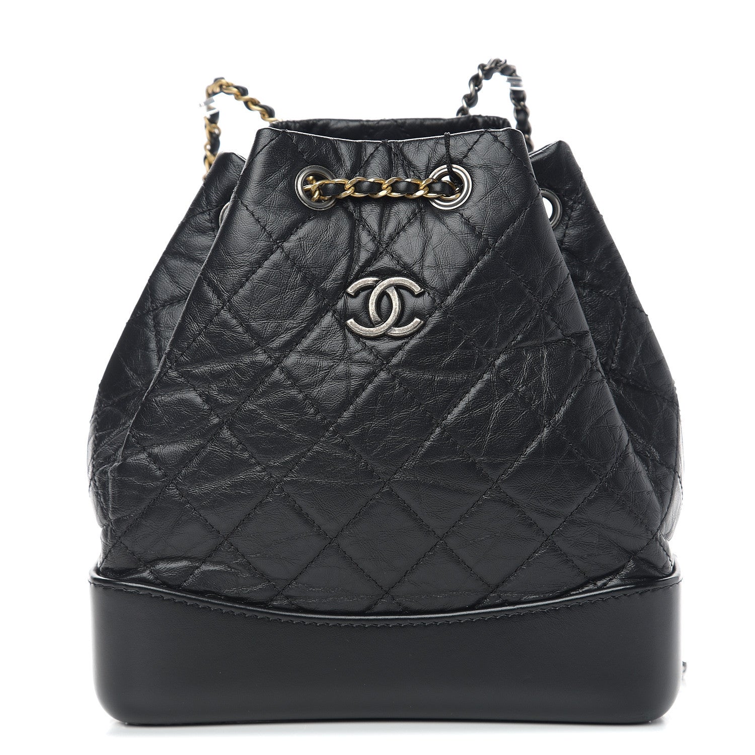 Chanel Aged Calfskin Quilted Small Gabrielle Backpack Black 1 of 10