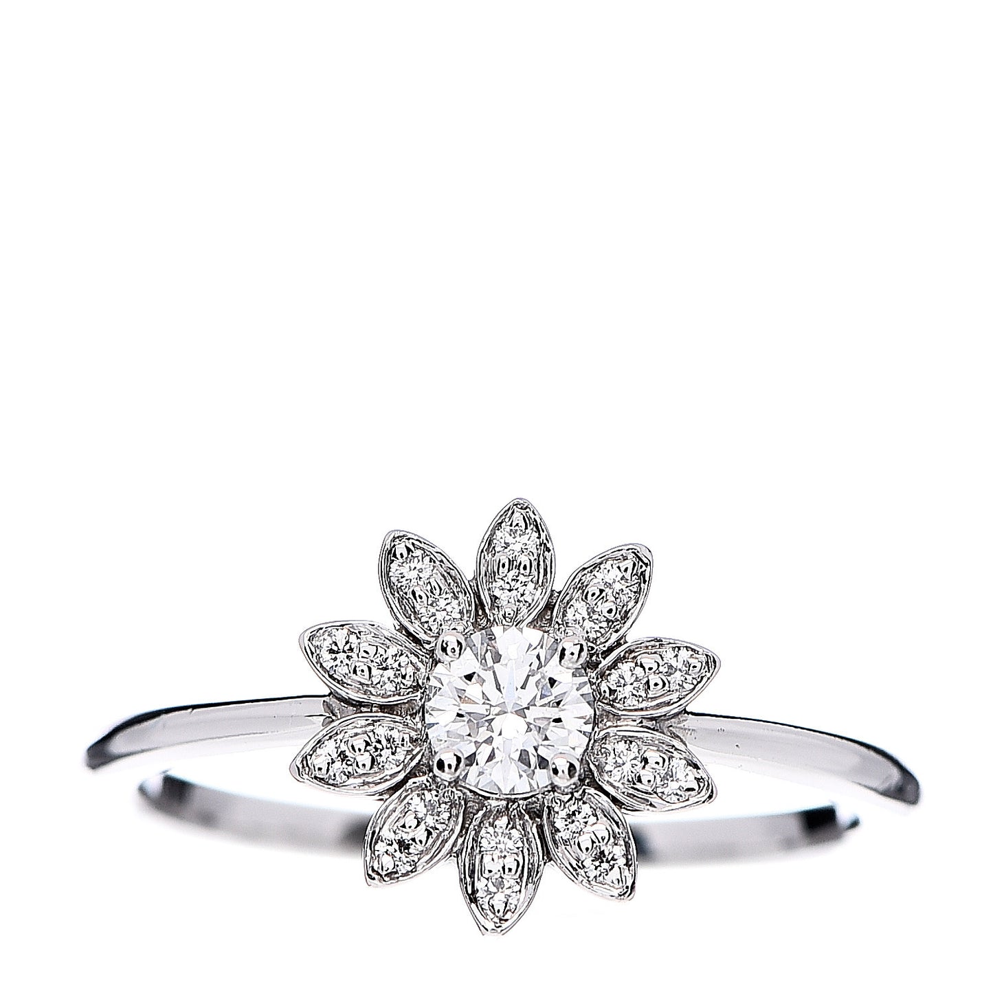 Platinum Diamond Enchant Garden Flower Ring 50 5.5