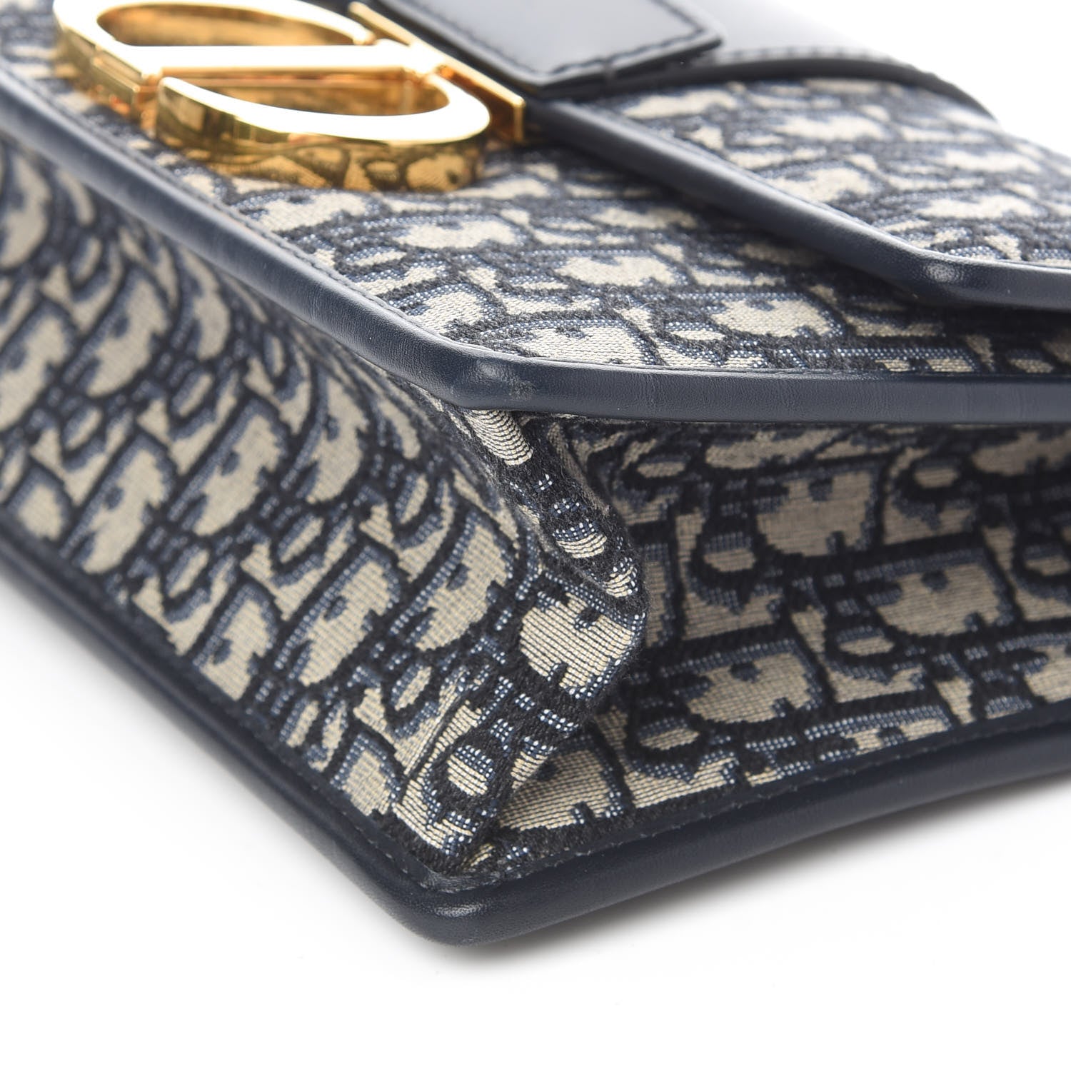 Christian Dior Oblique 30 Montaigne Chain Flap Bag Blue 6 of 11