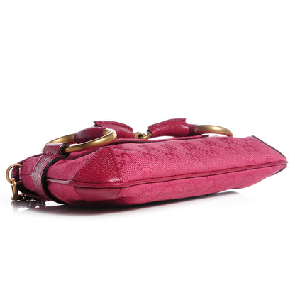 Gucci Monogram Horsebit Clutch Pink 4 of 14