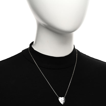Gucci Sterling Silver Trademark Heart Pendant Necklace 2 of 5