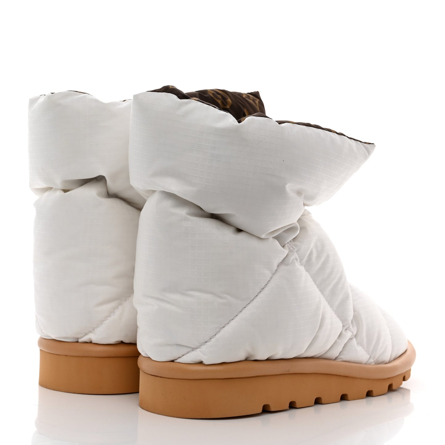 Nylon Monogram Pillow Comfort Ankle Boot 37 White