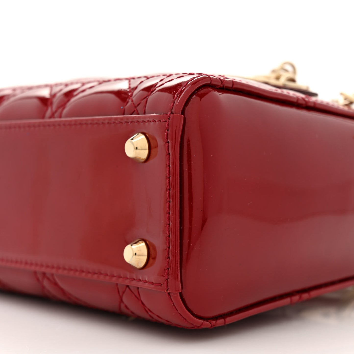 Patent Cannage Mini Lady Dior Red