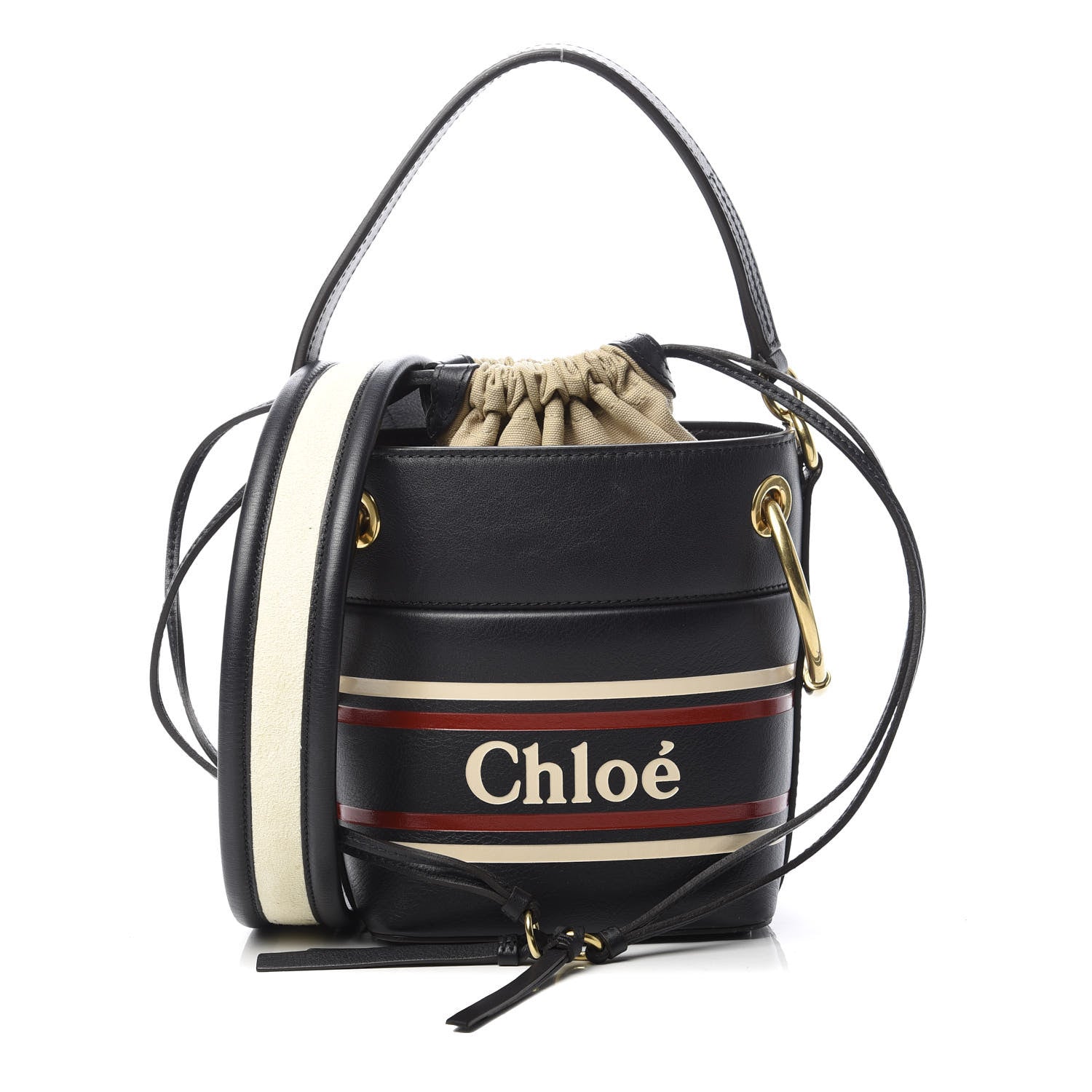 Chloe Smooth Calfskin Logo Mini Roy Bucket Bag Full Blue 1 of 11