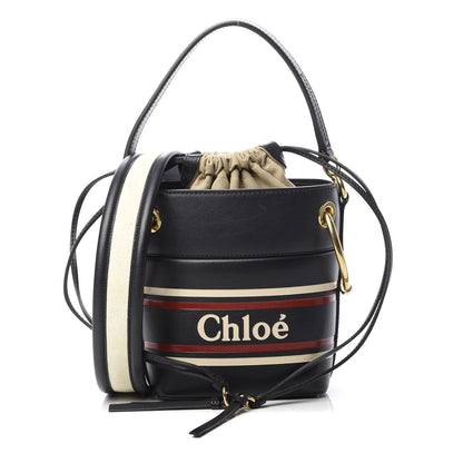 Chloe Smooth Calfskin Logo Mini Roy Bucket Bag Full Blue 1 of 11