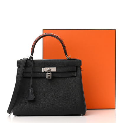 Hermes Togo Au Galop Kelly Retourne 28 Bleu Indigo Black Cuivre 12 of 12