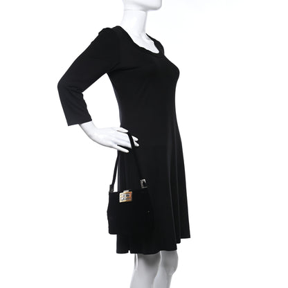 Fendi Velvet Shoulder Bag Black 3 of 8