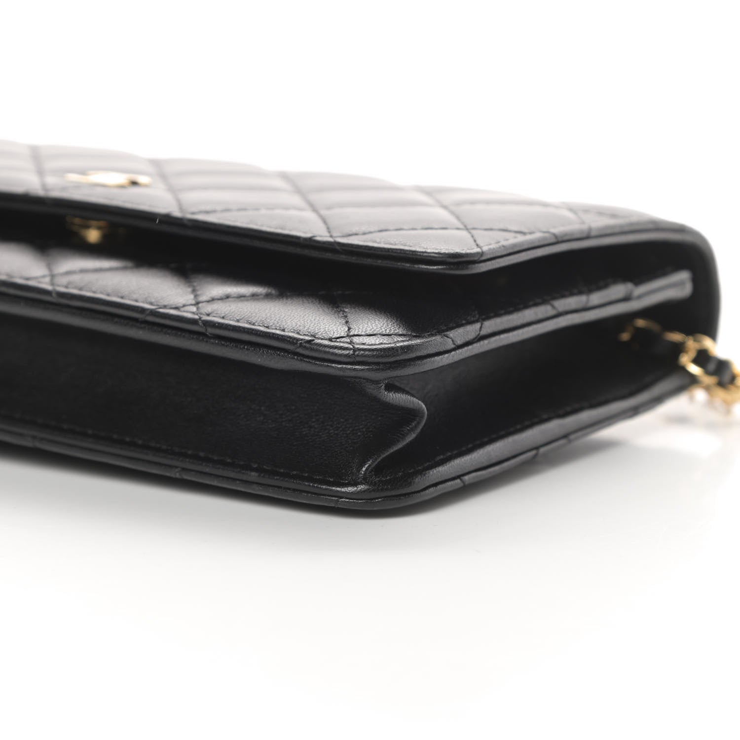 Chanel Lambskin Quilted Wallet On Chain WOC Black 11 of 14