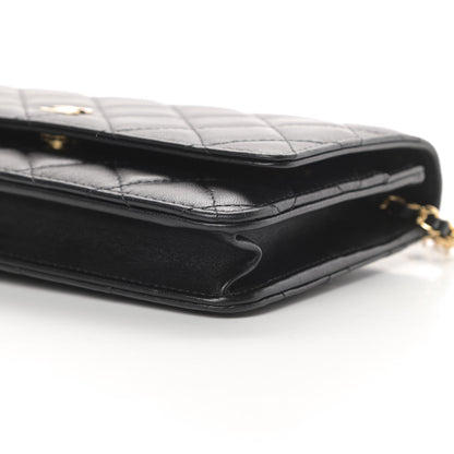 Chanel Lambskin Quilted Wallet On Chain WOC Black 11 of 14