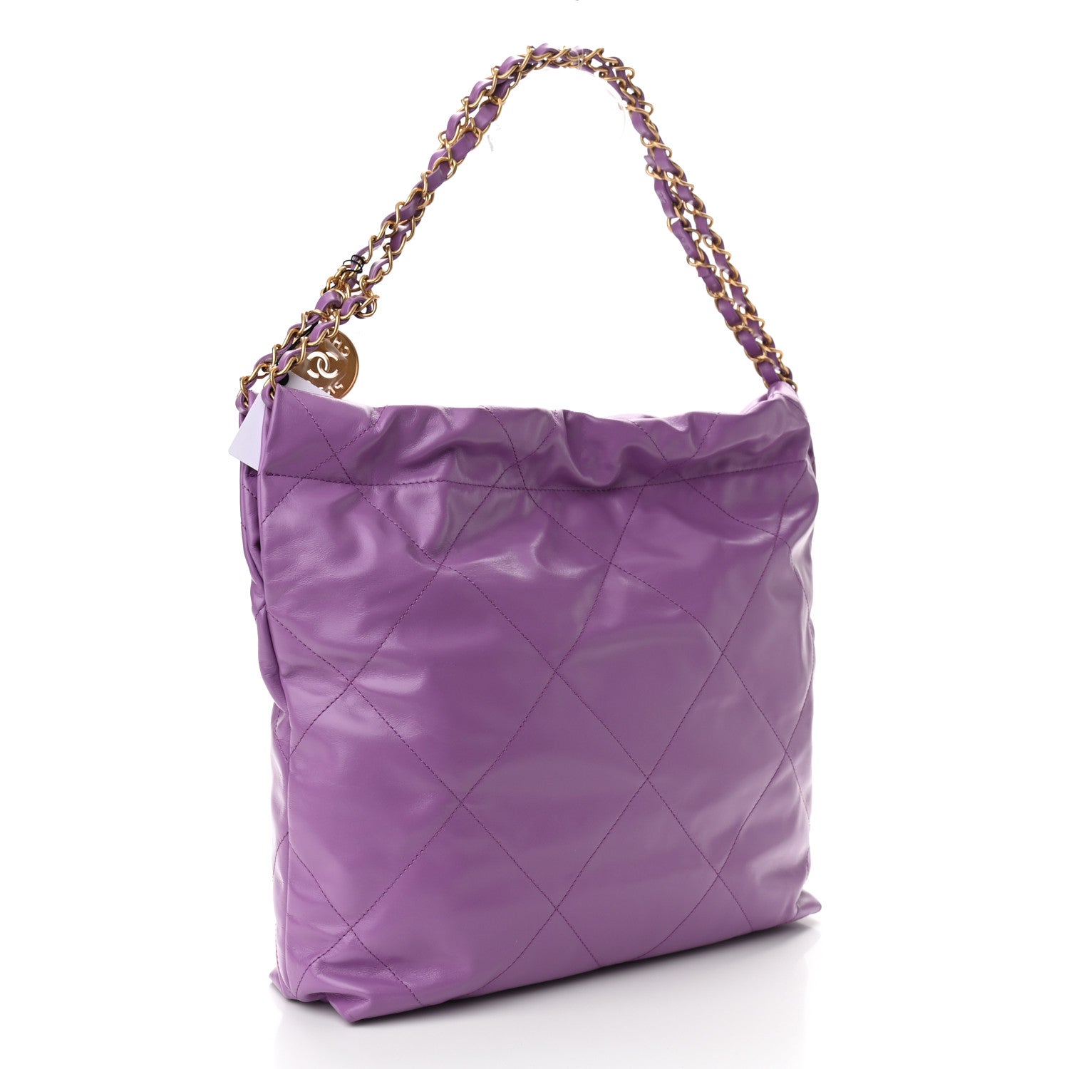 Chanel Shiny Calfskin Quilted Small Chanel 22 Purple 4 of 11