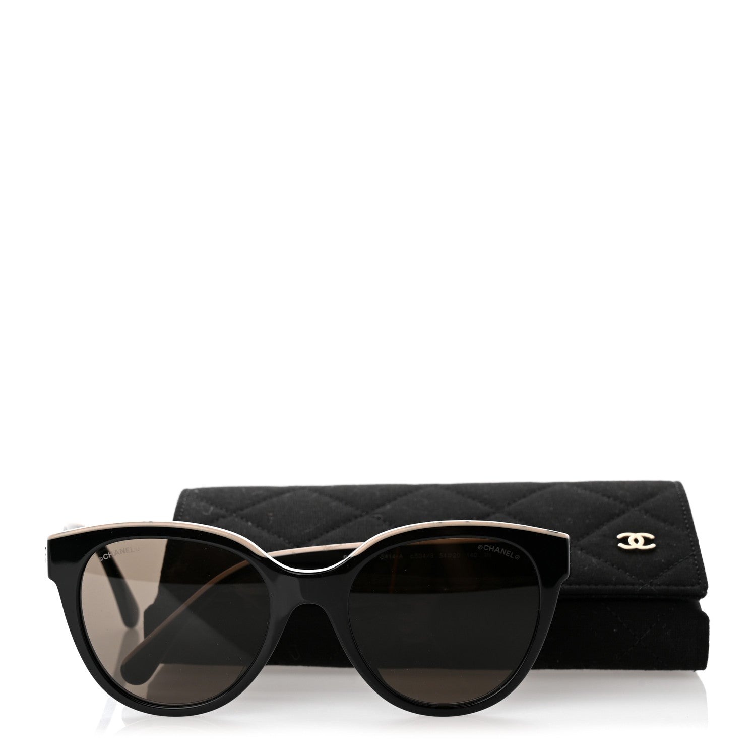 Chanel Acetate CC Butterfly Sunglasses 5414 Black Beige 10 of 10