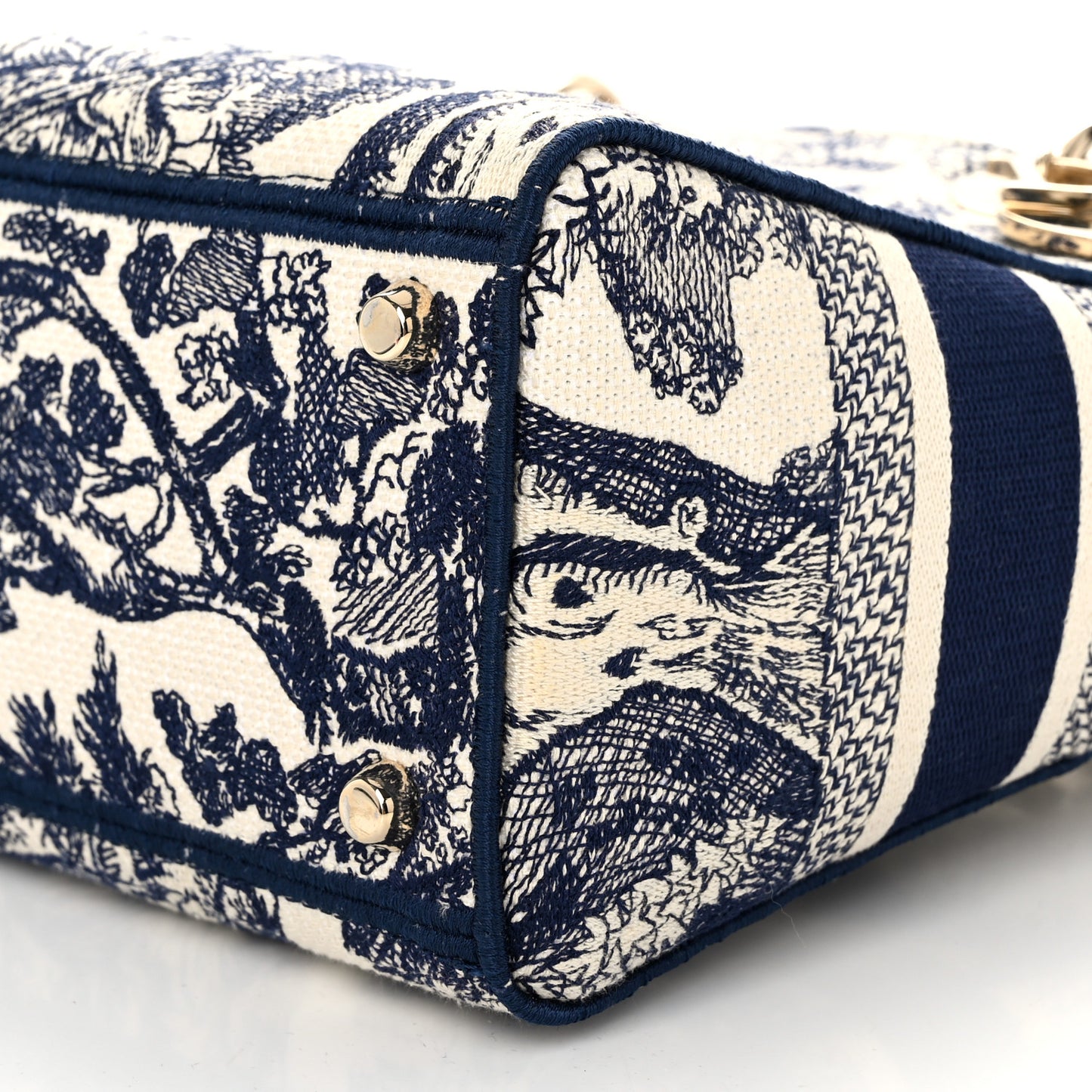Toile de Jouy Embroidered Medium Lady D-Lite Blue