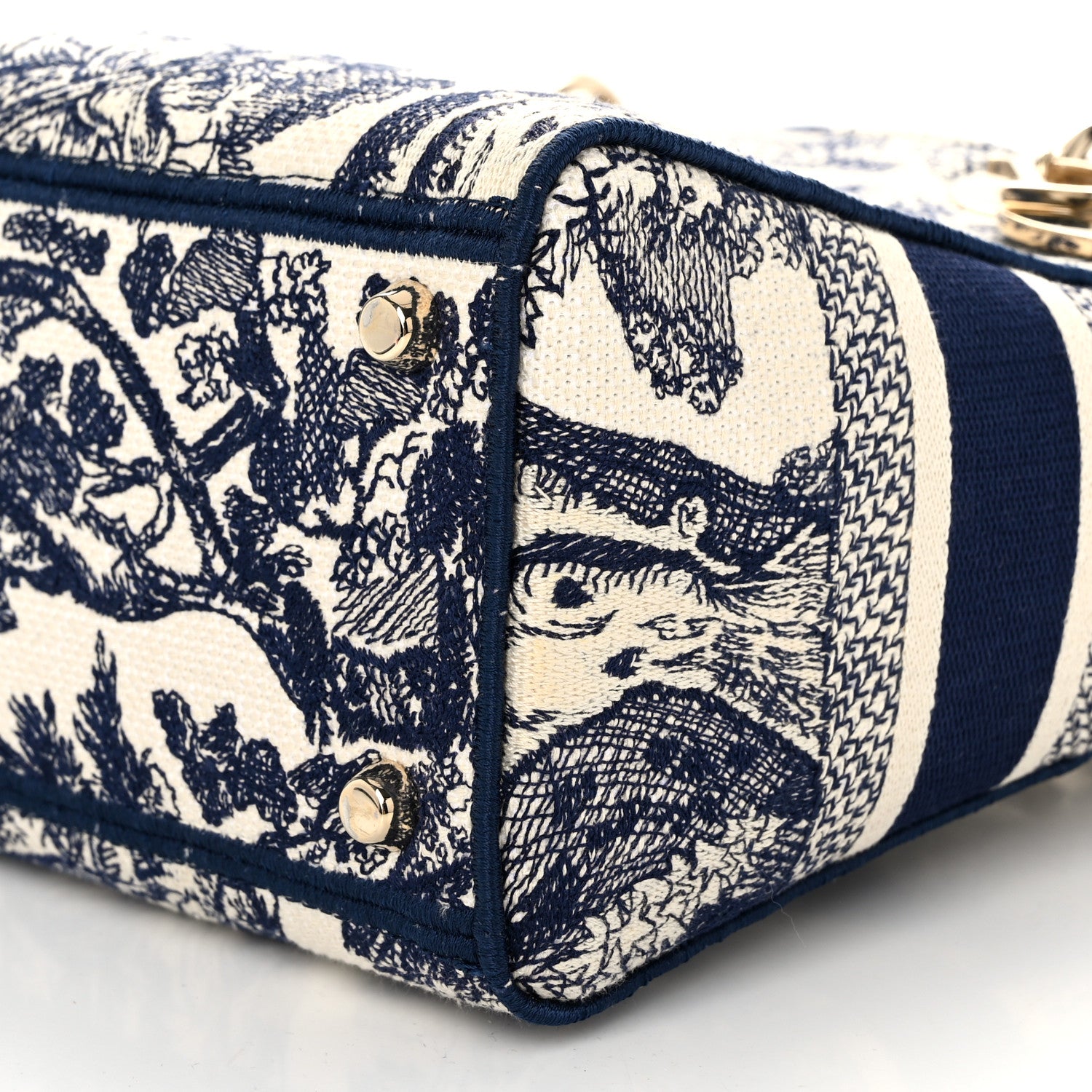 Christian Dior Toile de Jouy Embroidered Medium Lady D-Lite Blue 10 of 10