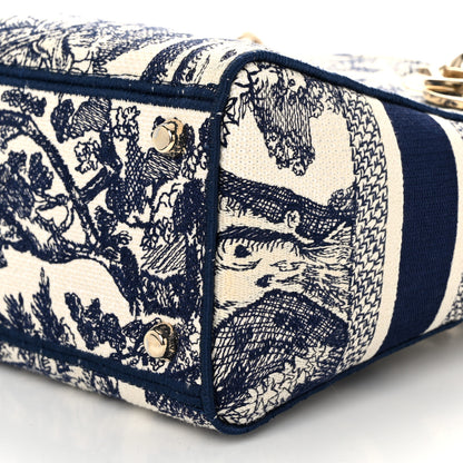 Christian Dior Toile de Jouy Embroidered Medium Lady D-Lite Blue 10 of 10
