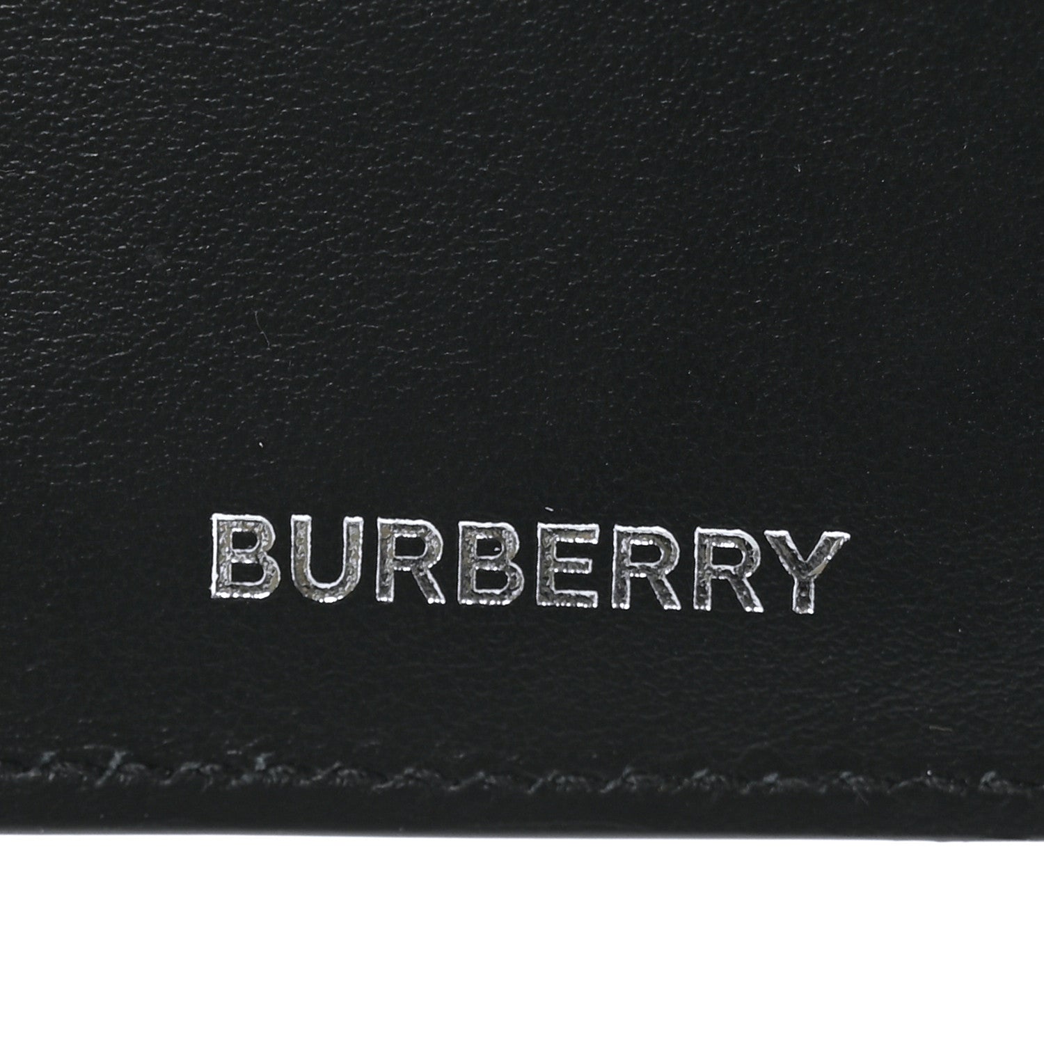 Burberry Calfskin Embossed Monogram Bi-Fold Wallet Black White 6 of 6