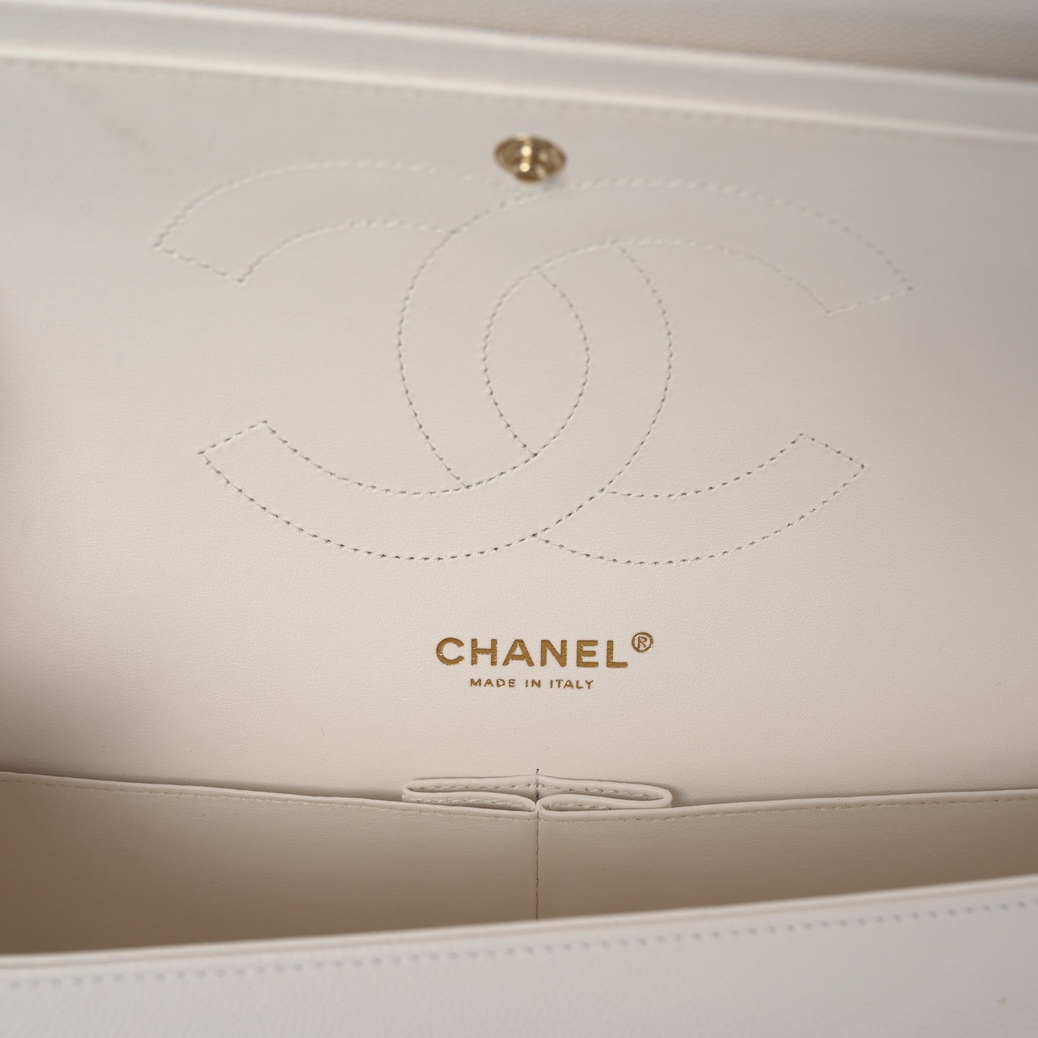 Chanel Caviar Quilted Jumbo Double Flap White 6 of 10