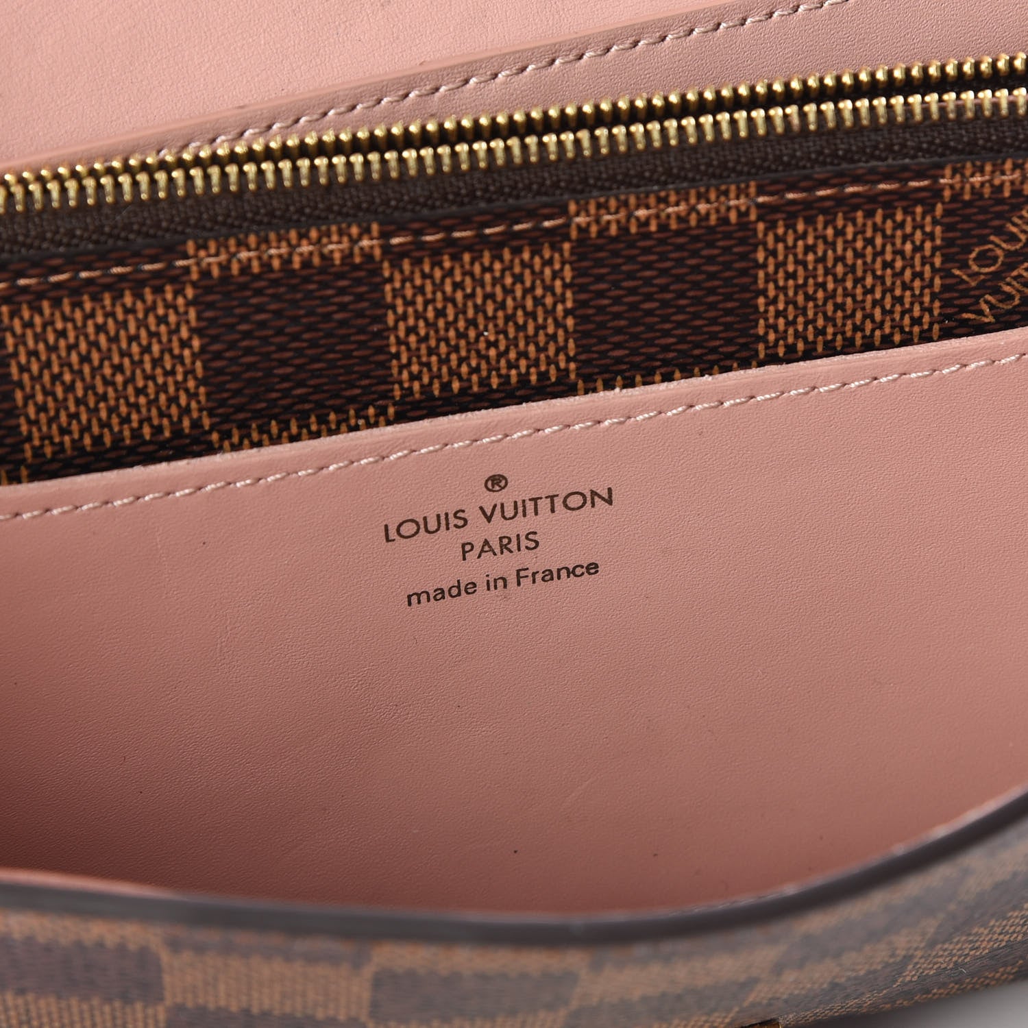Louis Vuitton Damier Ebene Croisette Chain Wallet Rose Ballerine 7 of 8
