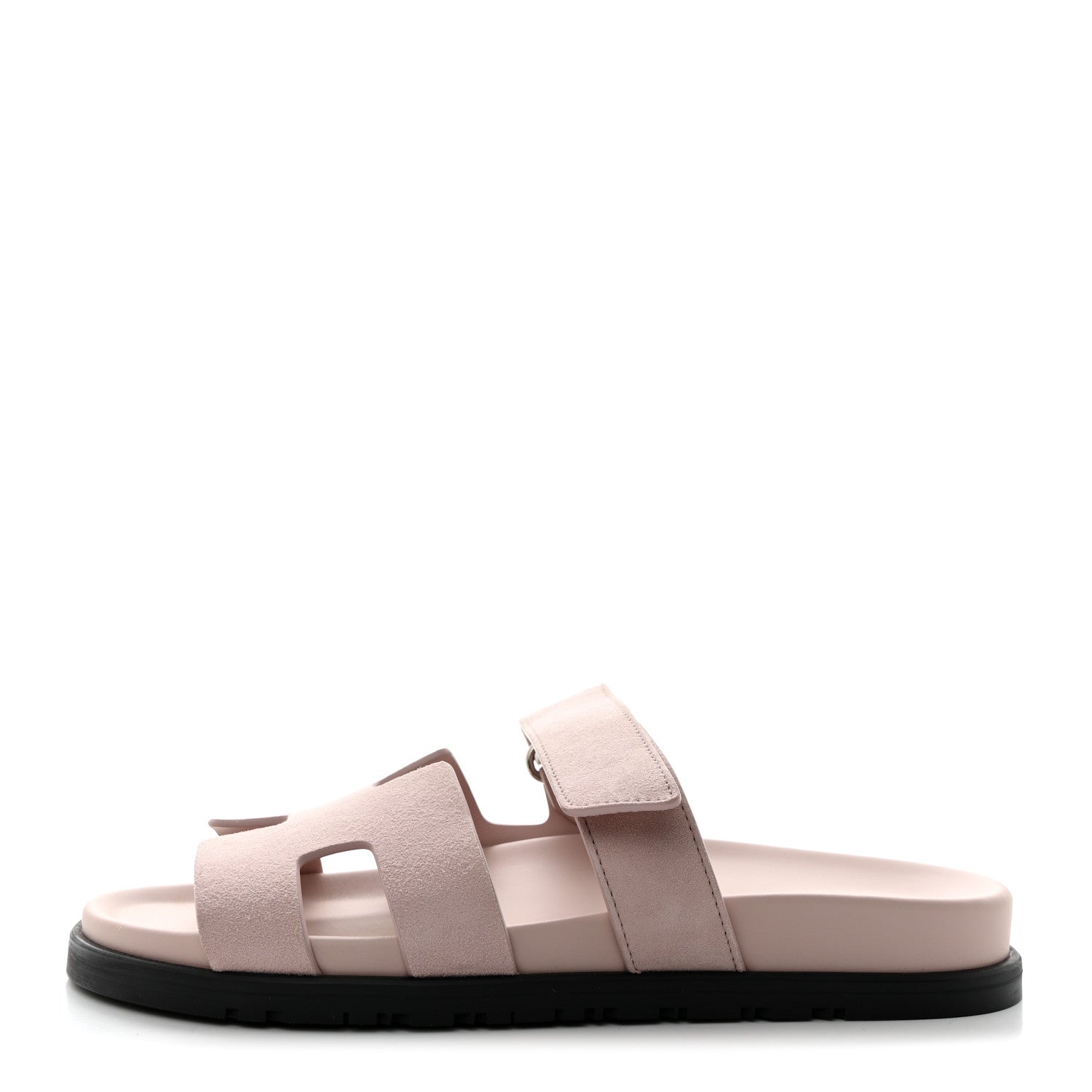 Hermes Suede Goatskin Womens Chypre Sandals 39 Rose Porcelaine 1 of 9