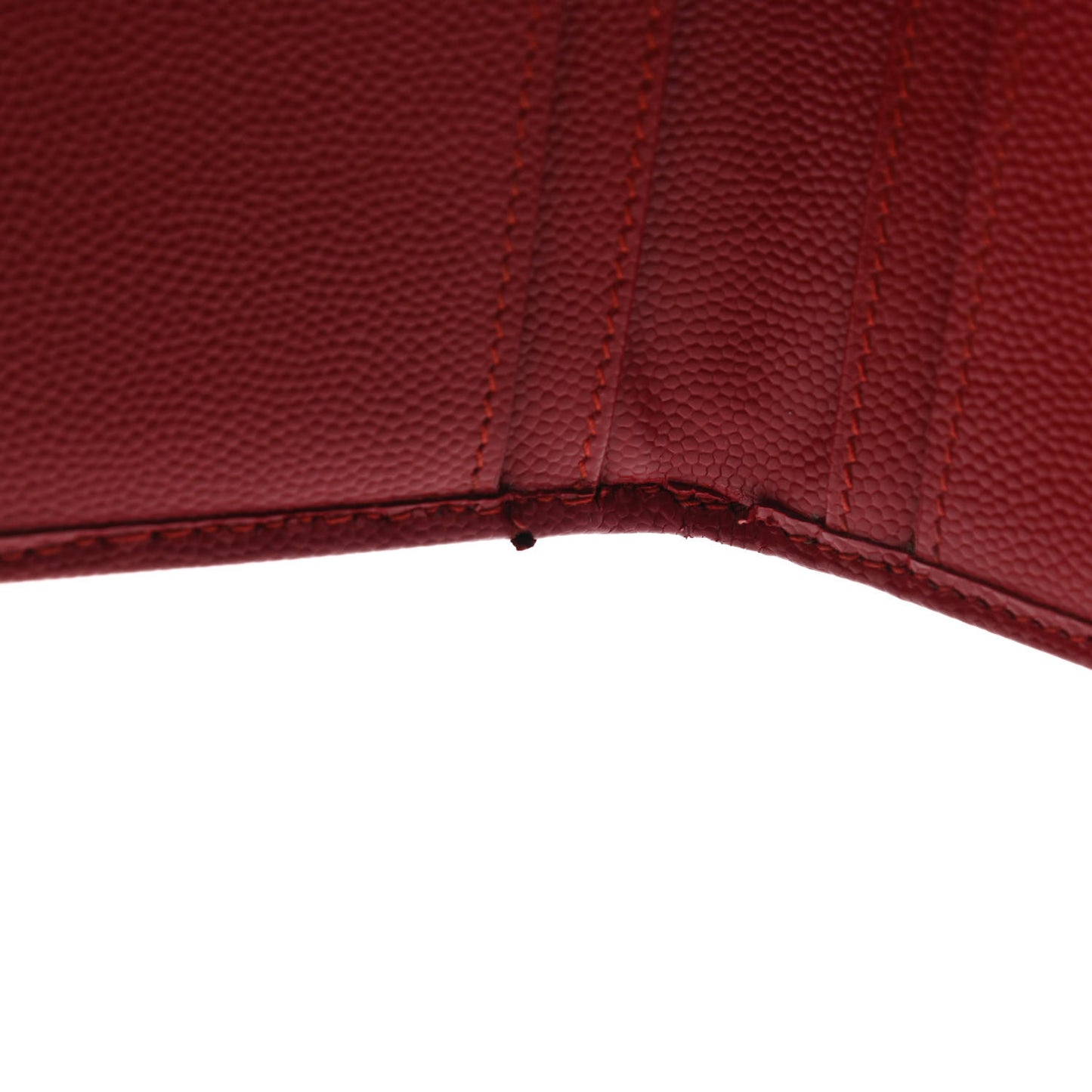 Grain De Poudre Matelasse Chevron Monogram Compact Zip Around Wallet Red