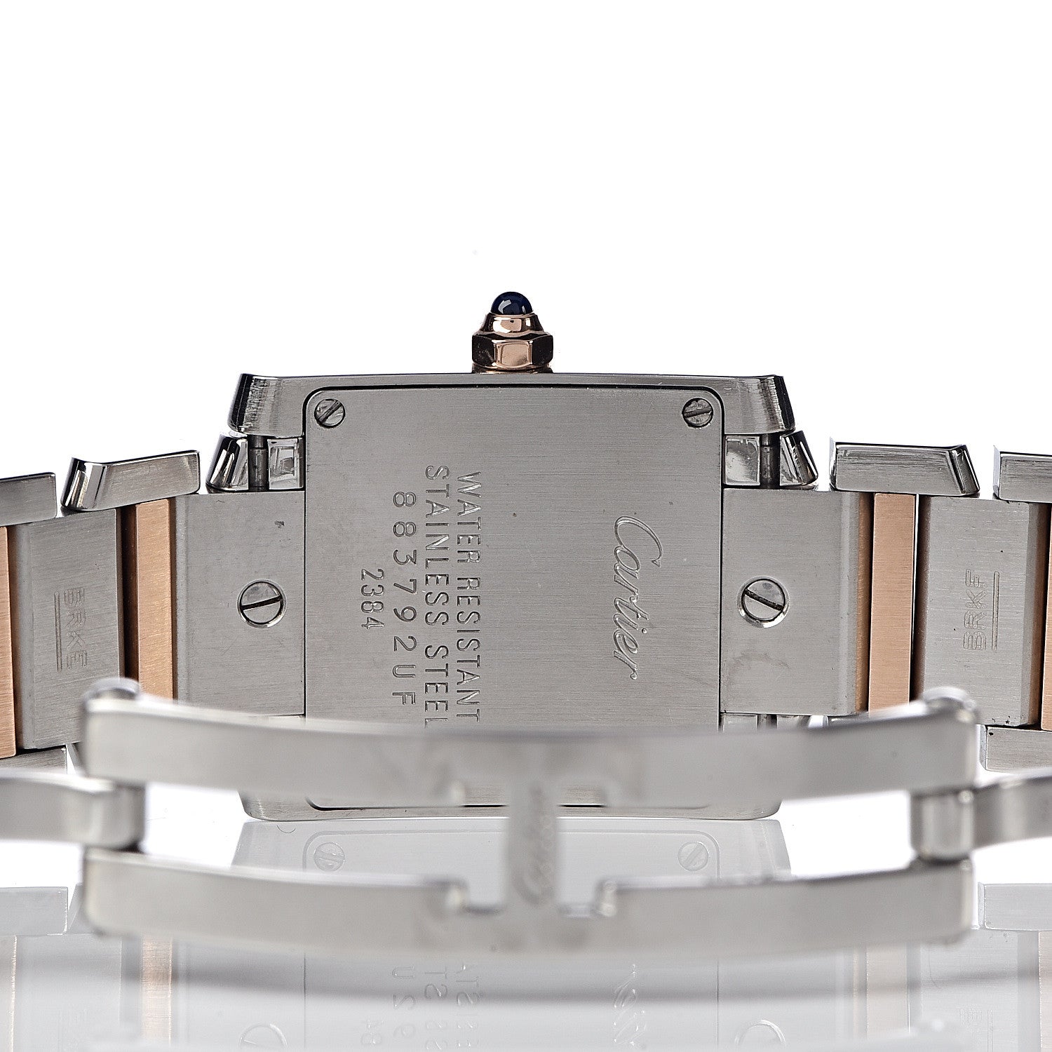 Cartier Stainless Steel 18K Pink Gold Mother of Pearl 20mm Tank Francaise Quartz Watch 6 of 7