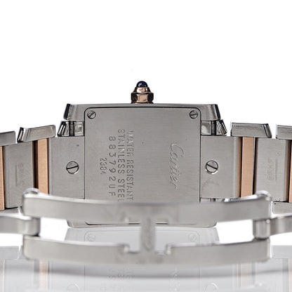 Cartier Stainless Steel 18K Pink Gold Mother of Pearl 20mm Tank Francaise Quartz Watch 6 of 7