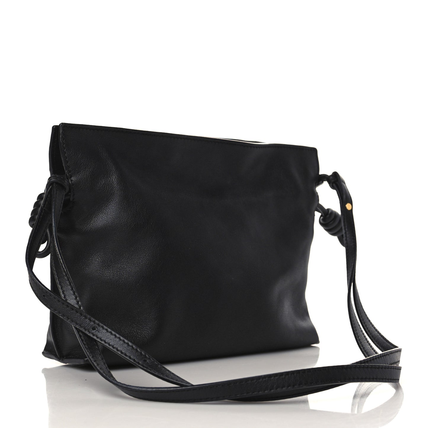 Calfskin Mini Flamenco Knot Clutch Black