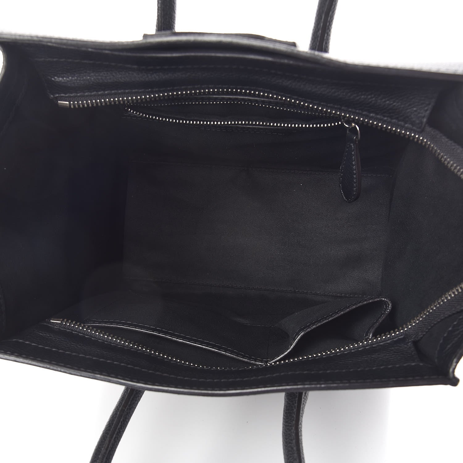 Celine Drummed Calfskin Micro Luggage Black 5 of 9